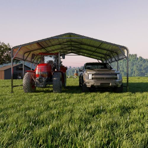 mnlr 20x20 ft heavy duty metal carport with, package contents