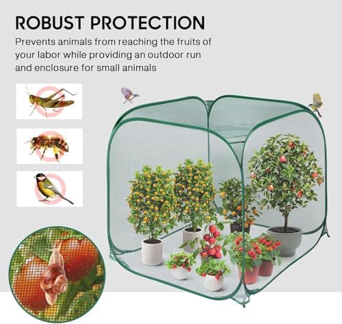 pop up mesh plant cover,35x35x38'' garden netting for shown in use