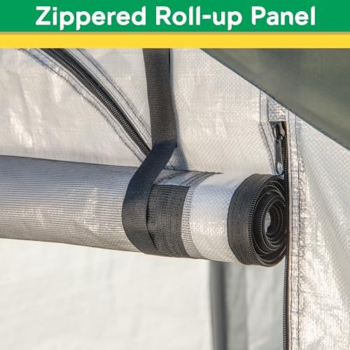 miracle-gro walk-in all-season greenhouse, chalk, 6 x 4, side view