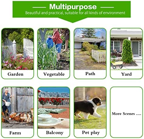 sungmor 25in x 8ft metal garden fence border, front angle view