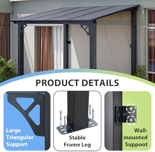 aoxun premium gazebo with aluminum frame & polycarbonate, close-up detail