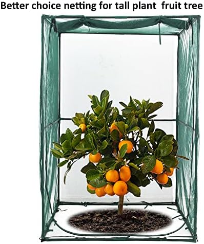portable 4'x4' large 6ft tall plant netting cover showing dimensions