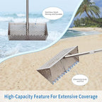 sand flea rake, detachable long handle sand sifter, side view