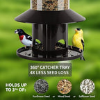 squirrel-proof bird feeder for outdoor hanging wild bird, close-up detail