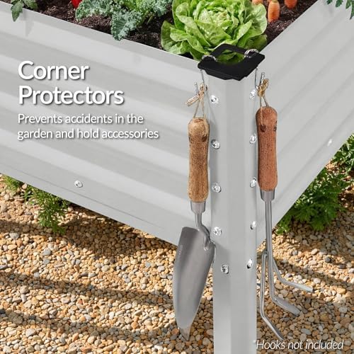 best choice products 72x24x30in non toxic galvanized raised, view 9