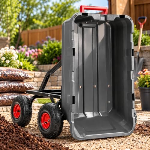 xtremepowerus 2-in-1 convertible garden cart & dump wagon on a desk or shelf