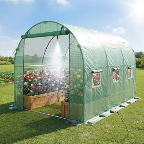 vevor walk-in tunnel greenhouse, 10 x 7 x, front angle view