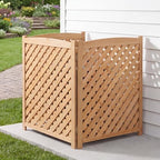 3-panel outdoor air conditioner fence screen, outside wood, view 9