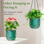 halatool 2 pack 8.3 inch self-watering hanging planters showing dimensions