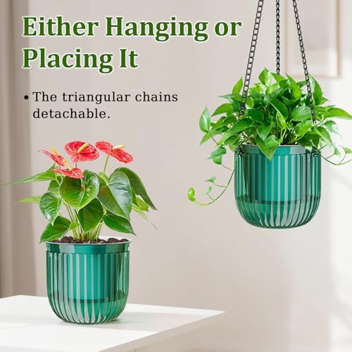 halatool 2 pack 8.3 inch self-watering hanging planters showing dimensions
