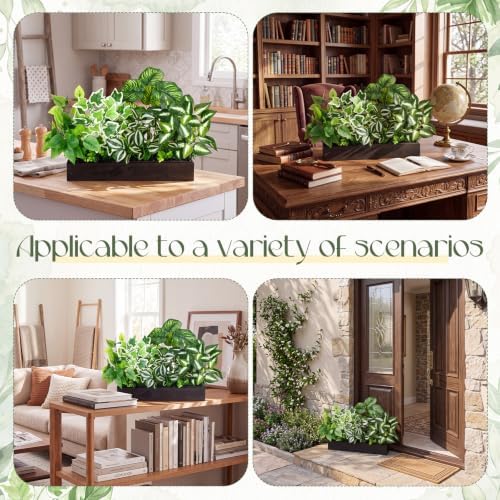 canlierr artificial greenery plants arrangement in rectangular wooden, package contents