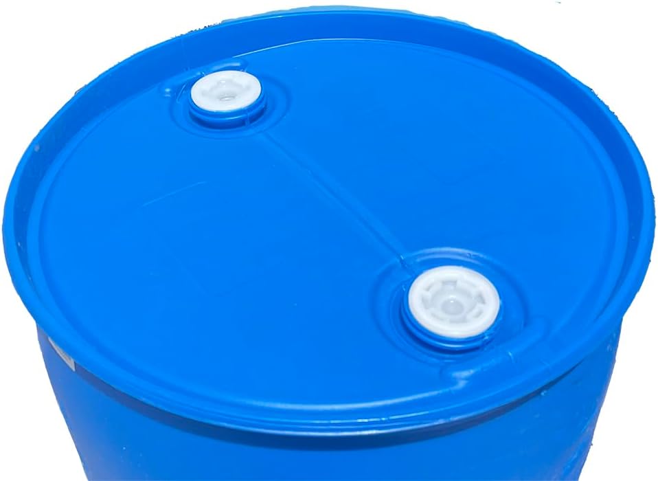 55 Gallon Blue Water Barrel | Solid Mold |2 Inch Bung Holes, Good for Long Term Drinking Water Use | BPA Free