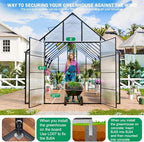 cdcasa 10x20 ft greenhouse for outdoors, large easy shown in use