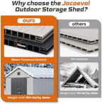 jocoevol heavy duty storage shed, 8x15ft resin outdoor, package contents