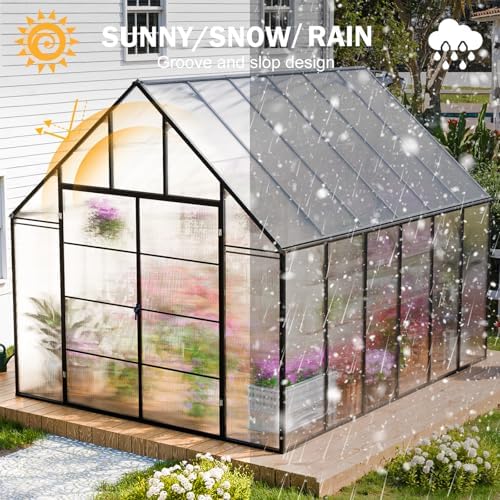 cdcasa 12x10x10 ft polycarbonate greenhouse for outdoors w/2, package contents