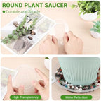 GREANER Plant Saucers for Indoors, 30 Packs Durable Plastic Plant Trays for Pots, Clear Plastic Flower Plant Pot Saucer for Indoor Outdoor Garden（4 Inch