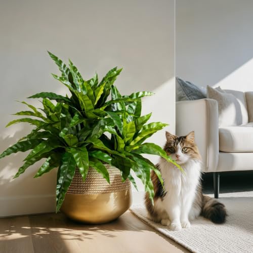 artificial greenery stems fake bird nest fern faux, package contents