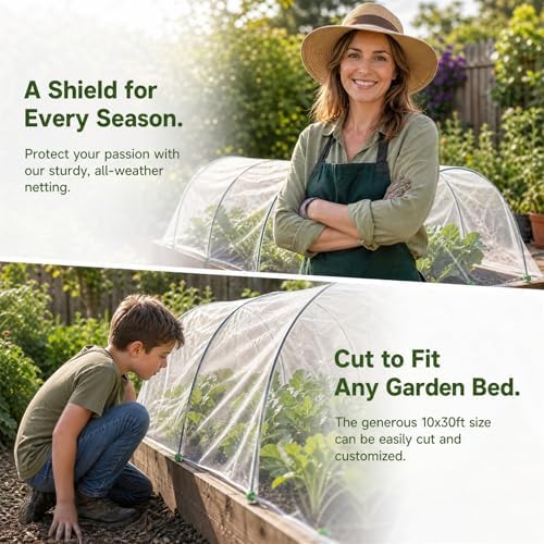 garden netting kit, 10x30ft ultra fine garden mesh, package contents