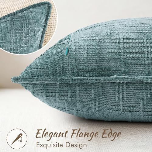 decoruhome chenille decorative throw pillow covers 20x20 set, close-up detail