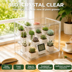 mini greenhouse indoor kit with hygrometer&growth label for shown in use