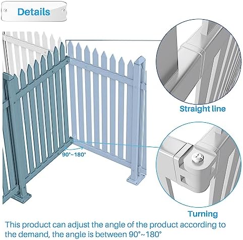 patio vinyl picket fence white panels 36" h, side view