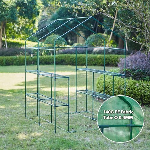 56x55x74 inch greenhouse for outdoors,3 tier 8 shelves, view 9
