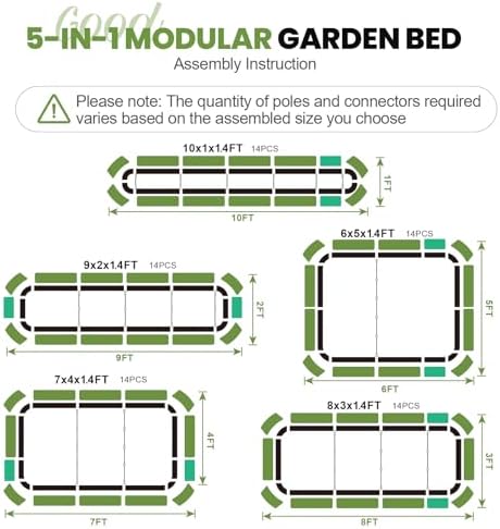 g good gain raised garden beds outdoor, 5-in-1 shown in use
