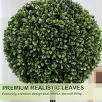 vivatrees 3ft uv-resistant artificial triple ball boxwood topiary, side view