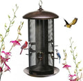 nature's rhythm metal hopper bird feeder two chambers，heavy, main product view