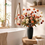 der rose fall artificial flowers with vase, 18 on a desk or shelf