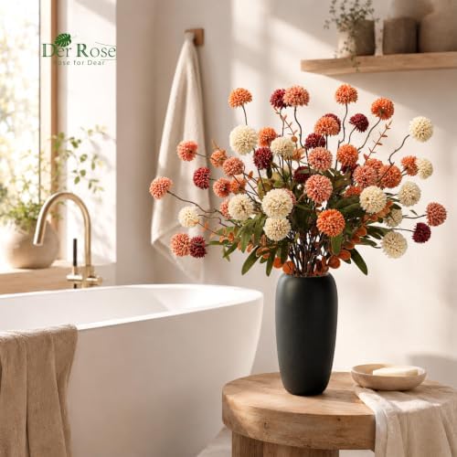 der rose fall artificial flowers with vase, 18 on a desk or shelf