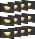 120V Dimmable LED Step Lights, 3000K/4000K/5000K, 12-Pack | Line Voltage 3.5W 175lm Landscape Lighting for Stairway Pathway Patio, Indoor Outdoor Wet Location, Aluminum ORB Finish