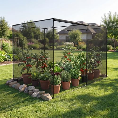 giantex garden crop cage, 10 x 6.5 x, front angle view