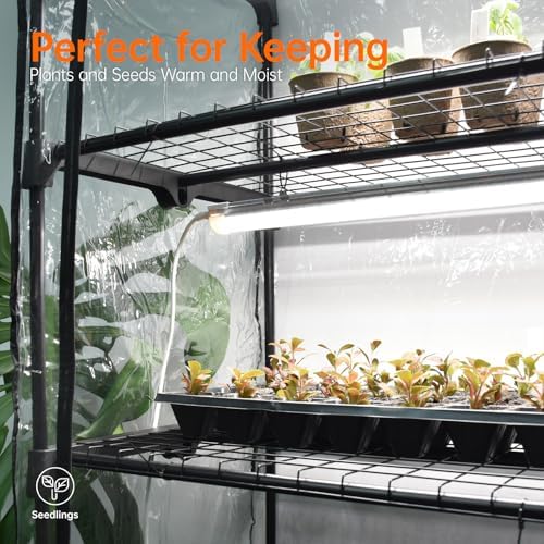bstrip indoor greenhouse with grow light, 4x20w plant, close-up detail