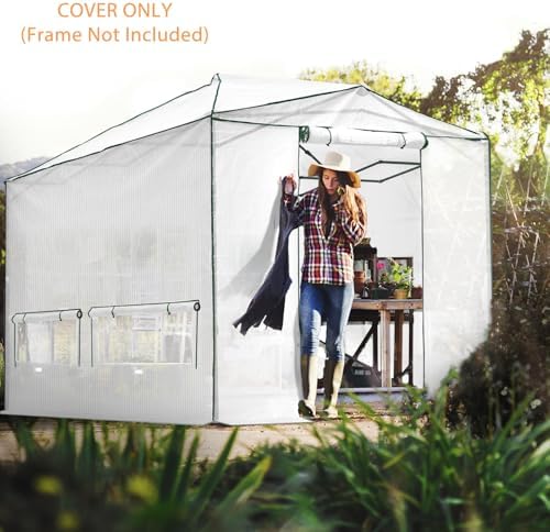 eagle peak replacement cover for 12x8 portable walk-in shown in use