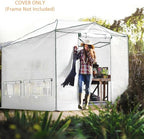 eagle peak replacement cover for 12x8 portable walk-in shown in use