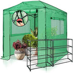 eagle peak 8'x6' portable greenhouse with two shelves, main product view