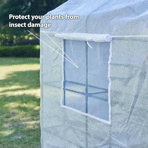 56x55x74 inch greenhouse for outdoors,3 tier 8 shelves on a desk or shelf