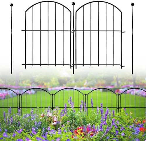 decorative garden fence 17in(h)x13in(w), 26 pack rustproof metal, view 9