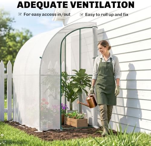 outsunny 5' x 4' x 7' outdoor lean showing dimensions