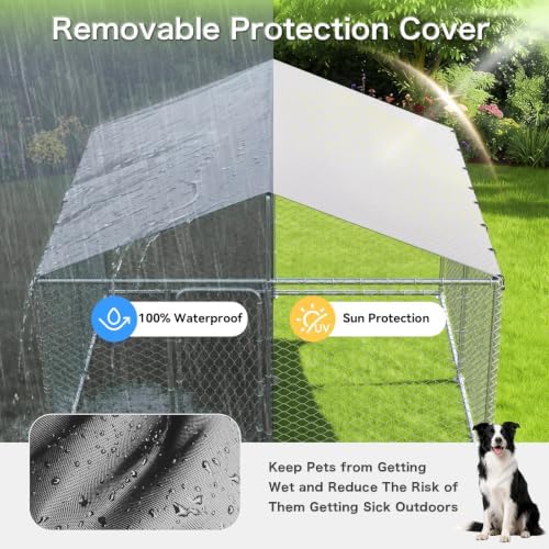 10x10 ft dog kennel outdoor,dog run,dog enclosure with, close-up detail