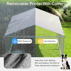 10x10 ft dog kennel outdoor,dog run,dog enclosure with, close-up detail
