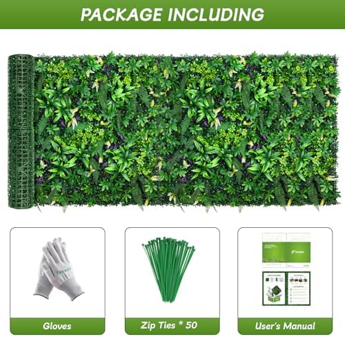 fanado artificial grass wall panels 40"x120"(33.3 sqft), hedge, close-up detail