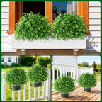 florisso fake plants artificial boxwood topiary, 2 pack, view 9