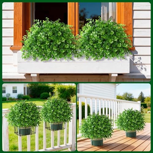 florisso fake plants artificial boxwood topiary, 2 pack, view 9
