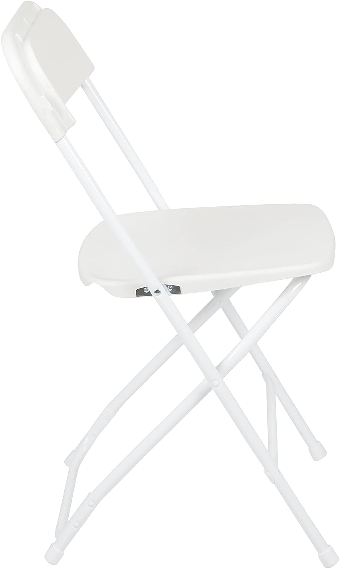 Flash Furniture Hercules Set of 10 Indoor/Outdoor Heavy-Duty Plastic Folding Chairs, Foldable Commercial Stacking Chairs with 650-lb. Static Weight Capacity, White
