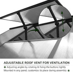 veikou 6' x 10' greenhouse, upgraded polycarbonate green, side view