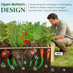 mixc 8×2ft wooden raised garden bed outdoor planter, side view