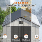 jocoevol heavy duty storage shed, 8x15ft resin outdoor, front angle view