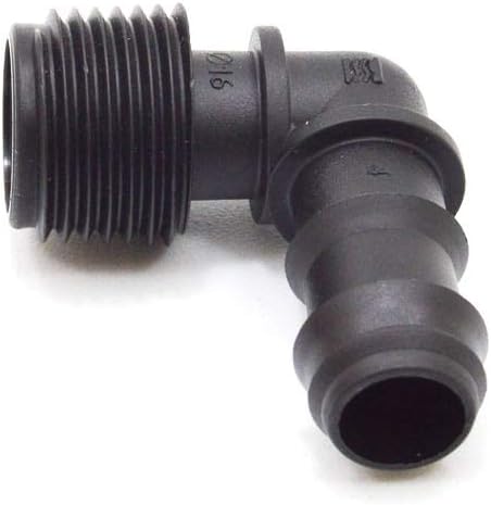 S&M 544200 Threaded Elbow 16mm x 3/4" Drip Irrigation, Black